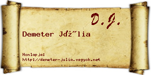 Demeter Júlia névjegykártya