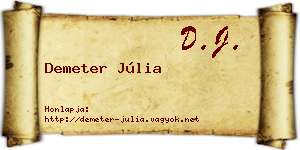 Demeter Júlia névjegykártya