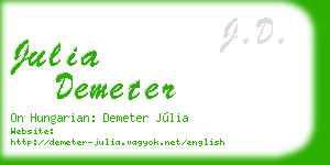 julia demeter business card